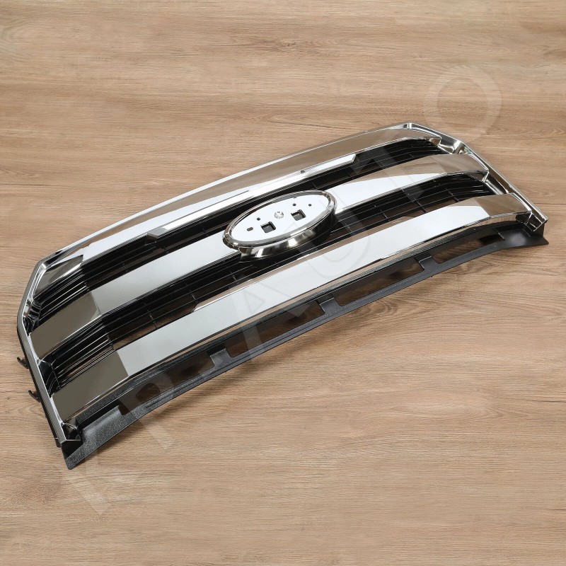 KingParts-Auto Chrome Front Upper Grille Grill W/O Camera For 2015