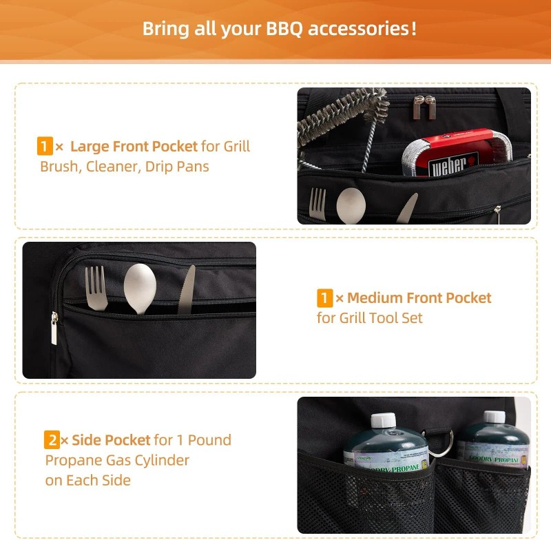NOELIFE Grill Carry Bag for Weber Q1000 Q1200 Liquid Propane