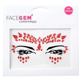 Face Gems Adhesive Glitter face Jewel Tattoo Sticker Festival Rave Party Body Make Up (Red-36)