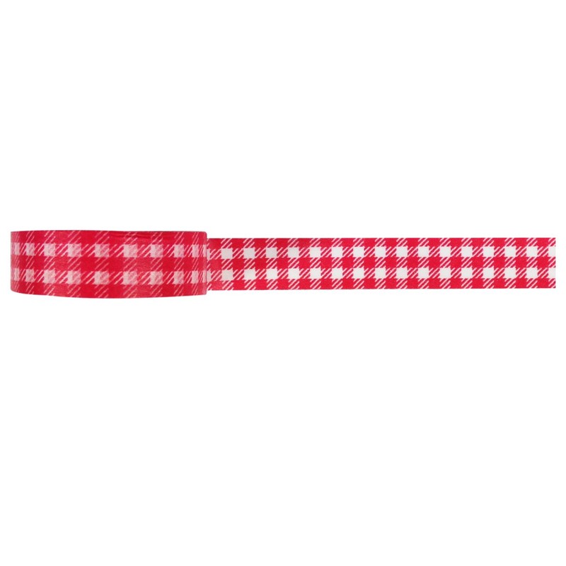 Wrapables Plaid Pattern Japanese Washi Masking Tape - Red Plaid