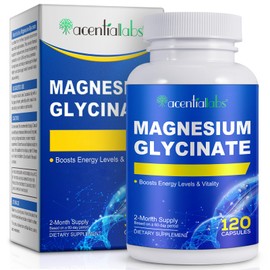 Magnesium Glycinate for Sleep, Mood, Brain, High Absorption 120 Capslues Supplement, Elemental Magnesium with 100mg Calcium - Highly Bioavailable - with Vitamin D3 & K2