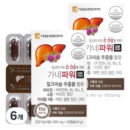 Daewoong Life Science Ganepower Milk Thistle 24g, 30 tablets, 6 units / 대웅생명과학 가네파워 밀크시슬 24g, 30정, 6개