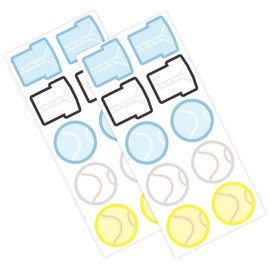 Colored Paper Stickers, 20 Sheets for Baseball Club Activities
