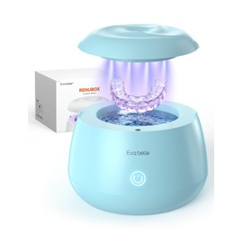 Ultrasonic Retainer Cleaner, EVA BELLE Denture Retainer Cleaner Machine, Tooth Cleaner for Oral Dental Care, Portable Rechargeable Dental Cleaning Pod for Night Guards, Braces, Aligner, Jewelry