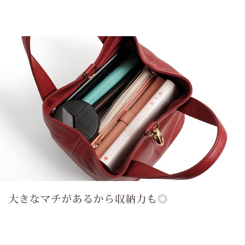 Sankyo Shokai Women's Leather Genuine Leather Cube Bag Mini Bag,