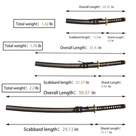 ARONDIGHT - Japanese Iaido Katana Three-Piece Display Props and Display Stand, Bamboo Leaf Modeling Handmade Set