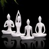 OwMell Lot of 4 Meditation Yoga Pose Statue Figurine Ceramic