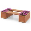 Outdoor Patio Bench With Planter Box Wood Contemporary Design For
