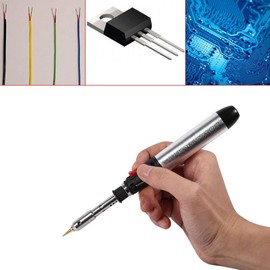 Tragbares 4 in 1 kabelloses Butangas-Lötkolben-Kit, Nachfüllbarer Gaslötkolben-Stift, Temperaturregulierbares Schweißbrenner-Werkzeug, für die elektronische PC-Reparatur, Schweißen, Brandmalerei