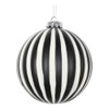 Vickerman 4" White Black Matte Ball Ornament 4/Bag