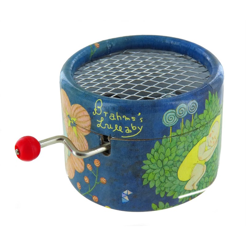 Round Music Box/Music Box with Hand Crank Made of Cardboard