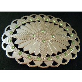Unbranded Western Cowgirls Rodeo Green Rhinestones Sexy Flower Belt Buckle