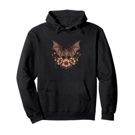 Cottagecore Bat Flowers Whimsical Vintage Pullover Hoodie