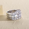Gobaalele Cubic Zirconia Wedding Band Set Eternity Rings 5A Grade