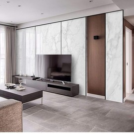 Marble Wallpaper Granite Gray/White Self Adhesive Removable Gloss Marble Contact Paper Peel and Stick Countertops for Kitchen 15.7" X 118" Counter Top Stick Paper Marble Shelf Paper