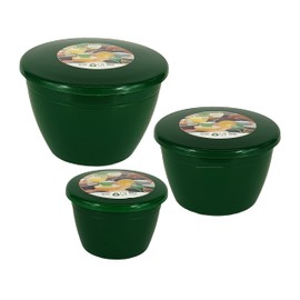 Just Pudding Basins 3 Smaller Sizes in One Set Steam Pudding Bowls, Basin and Lid 1x 1/4 Pint, 1x 1/2 Pint 1x 1 Pint (Emerald)