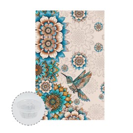 Xorudoydet Boho Mandala Hummingbird Print Headrest Cover for Recliner Chair, Washable Headrest Protector for Furniture Slipcovers 16.53 x 26.18 inch Theater Seat Sofa Headrest Protective Cover