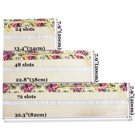 Lopenle Flowers Colored Canvas Pencil Wrap Sketch Roll Up Holders Peony Pencil Organizers for Artist Adult Coloring Travel Storage with 24 Slots (Spring)