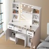 Yamissi Large Makeup Vanity Table Set with 10 LED Mirror