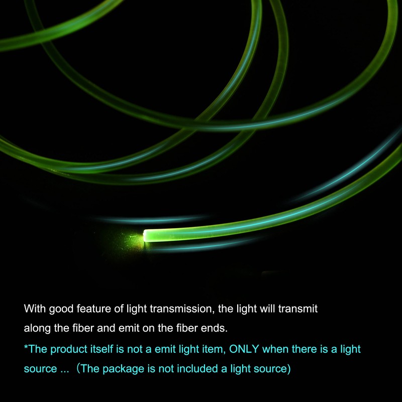 sourcing map PMMA Side Glow Fibre Optic Cable 2 mm