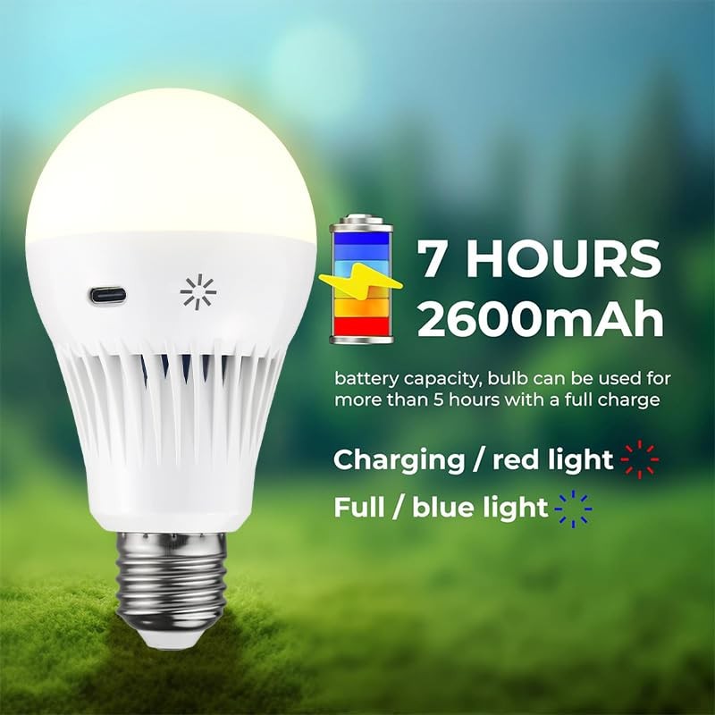 Rechargeable Light Bulbs with Remote, 3 Colors Shift + Dimmable