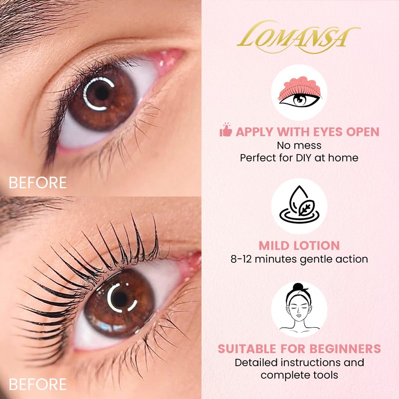 Lomansa Lash Lift Kit, Eyelash Perming Kit, Brow Lamination Kit,