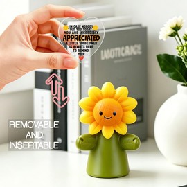 MFOMFO Sunflower Emotional Support Figurine with Appreciation Message, You are Incredibly Appreciated Inspirational Desk Decor Gift for Coworker Teacher Friend Home Office-LUN13