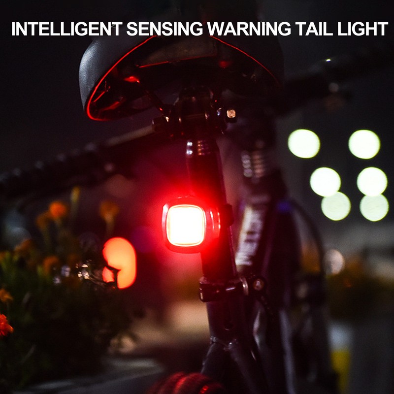 Intelligent Bike Tail Light Waterproof Rechargeable Intelligent Bicycle Brake Induction