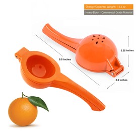 Juice Squeezer Commercial Quality Grade for Lime Lemon Citrus Orange, Supreme Housewares Die Cast Aluminum Metal Manual Squeezer Hand Juicer Kitchen Tool - Citrus Squeezer (Orange)