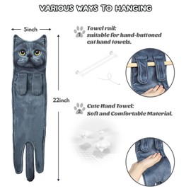 Openhahaha Cat Hand Towels for Bathroom,Funny Cat Kitchen Towels Decorative, Christmas Gifts Cat Towel Absorbent Soft, Cat Gifts for Women/Cat Lovers