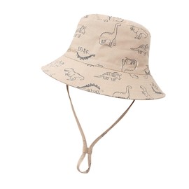 Baby Sun Hat, Toddler Sun Protection Animal Cap, UPF 50+ Foldable Beach Cap with Adjustable Chin Strap and Wide Brim, for Baby Boys Girls Kids Summer Bucket Hat Khaki