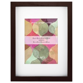 MCS Art 9 by 12-Inch Shadow Box Frame with 6 by 8-Inch Mat Opening, Walnut