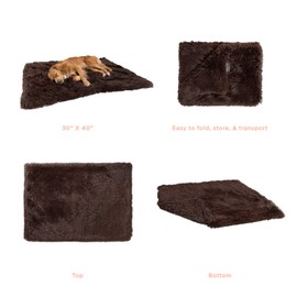 Best Friends by Sheri Calming Shag Fur Pet Throw Blanket, Darck Chocolate, 30"x40"