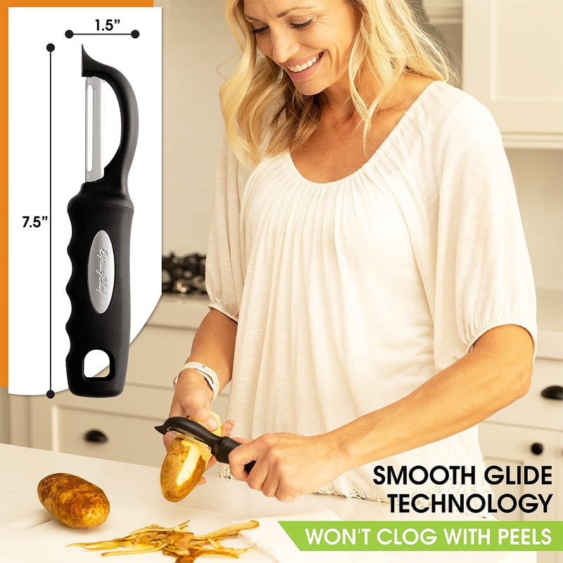 Spring Chef Premium Swivel Vegetable Peeler, Soft Grip Handle and
