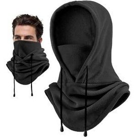Winter Fleece Thermal Windproof Mask Balaclava Ski Full Face Mask for Men Women - Color: Black