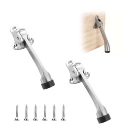 ZHYUAN Pack of 2 Kickdown Door Stops, Kickdown Door Stops, Kick Down Door Stop, Screw Type Safety Door Stop, Adjustable Door Stop, for Indoor and Outdoor Doors