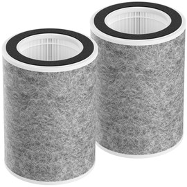 Elnuliros HP201 Replacement Filter Compatible with Shark HP200 HP300 Series HP201 HP202 HP302 HC501 HC502 Air Purifi-er MAX, 3-in-1 H13 Premium Filter, Part # HE2FKBAS, HE2FKBASMB, 2 Pack