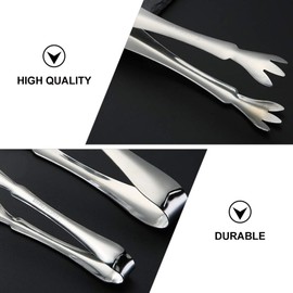 Cabilock Locking Food Tong Stainless Steel Ice Cube Clamp Versatile for Buffet BBQ Frying Easy to Maintain