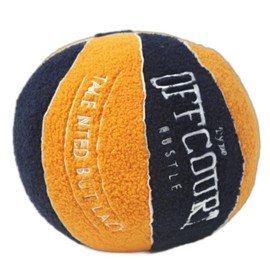 OUKEYI 9.8"/25cm Offcourt Basketball Plush Toy, Soft Basketball Plush Pillow Stuffed Basketball Plush Toy Sofa Ball Pillow Household Stuffed Ball for Fans Boys and Girls All of Age (Black Yellow)