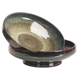 jinsongdafa Soup bowl Soup plate Large Pasta Bowls 47 ounce, Set of 2, Serving,Salad,Dinner,deep Plate/Wide Bowl,Microwave, Oven, Dishwasher Safe Kitchen Dinnerware (Black 9.8-inch)