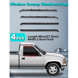 Set of 6, Door Seal Window Felt Rubber Weatherstrip Kit Compatible with C1500 C2500 C3500 K1500 K2500 K3500 Suburban Jimmy C10 C20 C30 K5 K10 K20 K30 Blazer Suburban, Replaces OE: 15569071, 15522764