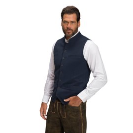 JP 1880 Men's Large Sizes Plus Sizes Menswear L-8XL Waistcoat, Traditional Sweat, Stand-Up Collar, Embroidery 806778, navy blue