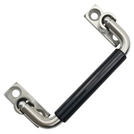 YTKNUT 304 Stainless Steel Foldable Cabinet Drawer 90 Degree Folding Pull Handle with Rubber 10cm Hole Center Length 2 Pack