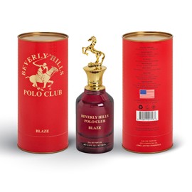 Beverly Hills Polo Club BLAZE 3.4OZ EAU DE PARFUM - LONG LASTING FRAGRANCE (METAL HORSE CAP) CYLINDER BOX