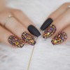 Juego de uñas de ataúd esmeriladas, uñas postizas de cristal