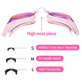 Nearsighted Swim Goggles, Shortsighted Optical Swimming Goggles No Leaking Anti Fog UV Protection for Adult Men Women