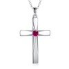 ONEFINITY Cross Necklace 925 Sterling Silver Origami Cross Birthstone Pendant