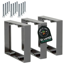 Mint Bucket Brands 3/4" Double Gang Receptacle Outlet Box Extender, Electrical Outlet Extender for Electrical Box and Electrical Outlet Switches, UL Listed (Pack of 3) (Black or Gray)