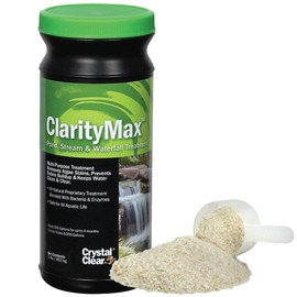 CrystalClear ClarityMax, All-in-One Pond Clarifier Treatment, All-Natural Beneficial Microbes & Enzymes Provide Max Clarity, Koi Fish & Pet Safe, Algae Stain Remover, Crystal Clear Water Garden 1 LB