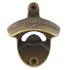 Jumiok Vintage Beer Bottle Cap Opener Wall Mounted Stainless Take Your Bottle Top Off Screw in Wall Soda Opener Antique Bronze